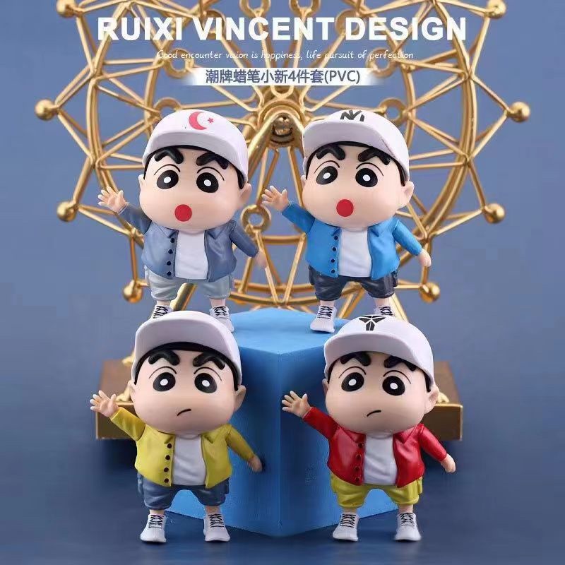 蜡笔小新手办盲盒潮玩具动漫可爱公仔玩偶桌面汽车摆件生日礼物