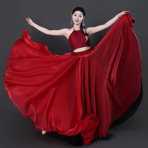 流光缎白色仙美闪亮拍摄艺考900度古典舞舞裙会开花的云大裙摆