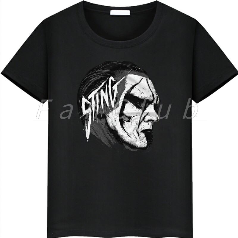 aew魔蝎大帝斯汀sting斯丁摔角印花短袖宽松休闲t恤上衣男女同款