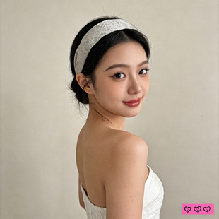 LASS 名媛时髦银色头箍百搭超宽边发卡 LIZ原创设计师发箍2026新款