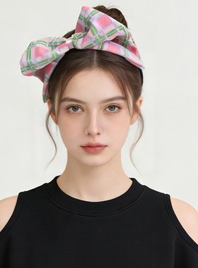 LASS LIZ原创设计发卡2026春夏款甜美粉色双层蝴蝶结头箍日常发箍