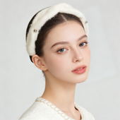 LASS LIZ原创设计师发卡2026春新款 复古优雅头箍毛毛宽边打结发箍
