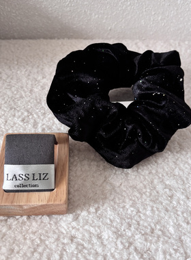 LASS LIZ原创设计师高定发饰2025秋冬新款百搭黑色丝绒大肠发圈