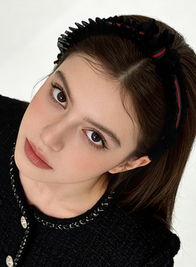 LASS LIZ原创设计师发卡2026春季新款复古优雅头箍黑色宽边发箍