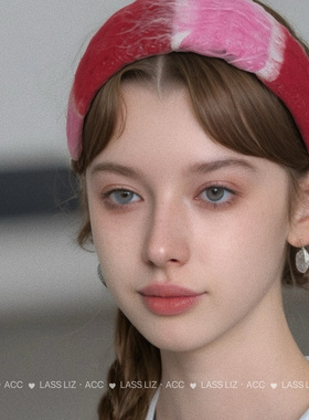 LASS LIZ原创设计自制2025秋冬新款喜庆红色宽边发箍圣诞新年头箍