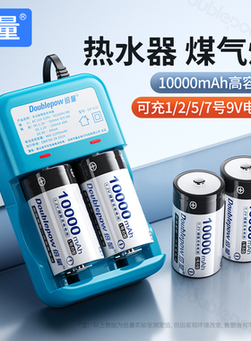 倍量1号充电电池大容量燃气灶热水器通用充电器D型一号LR20大号1.1v镍氢正品煤气灶天然气灶专用电池套装