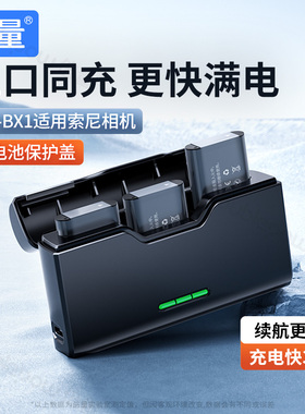 倍量NP-BX1相机电池适用于索尼zv1 RX100黑卡HX50 WX350 RX1R M6 M5 M4 M3 M2 CX240E HX900配件充电器套装