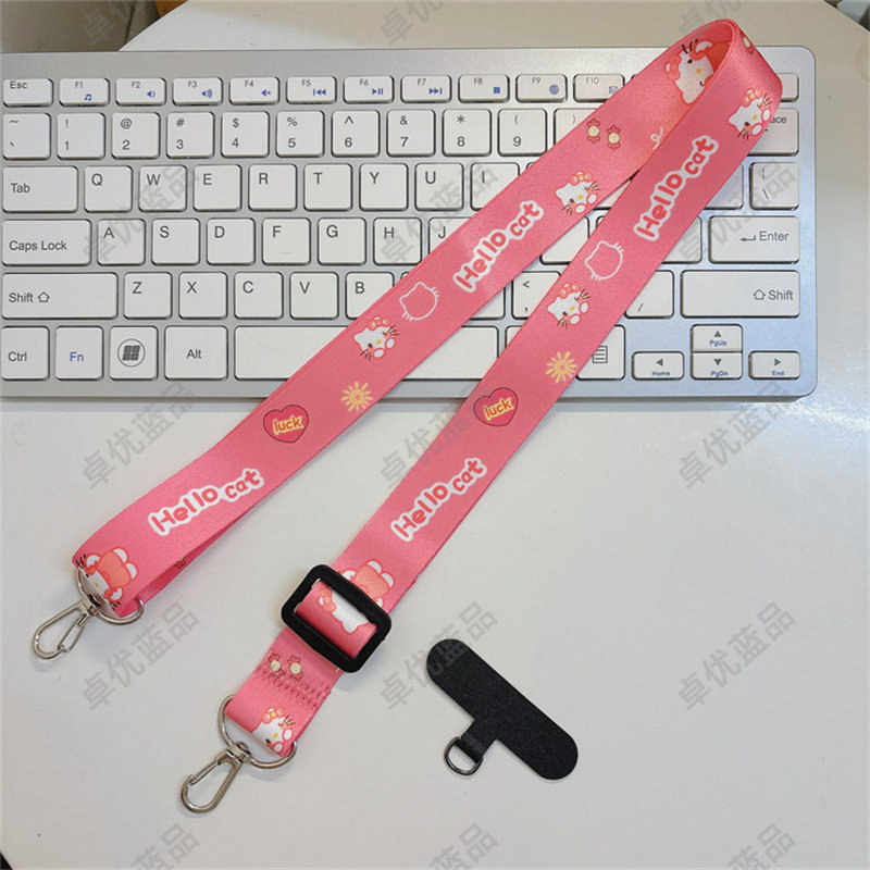 小蜜蜂背带可调节长绳手机挂绳斜挎式新款背夹卡通宽绳潮牌可爱户外旅游防丢防盗扩音器水壶手机壳固定夹片女