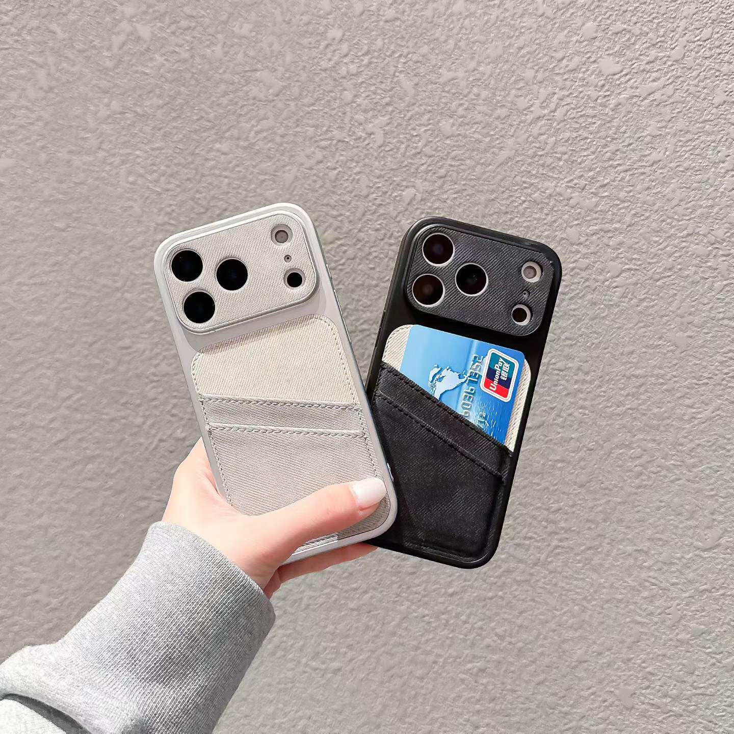 带双卡槽一体苹果17promax手机壳适用iphone16pro皮质可插卡套15零钱包14可放卡装卡背卡13身份证卡片12耐脏