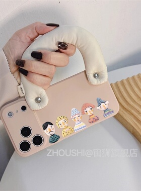 液态填充棉腕带适用小米17pro151413手机壳新款人头公仔红米note15硅胶k80k60全包防摔k90promax高级感保护套