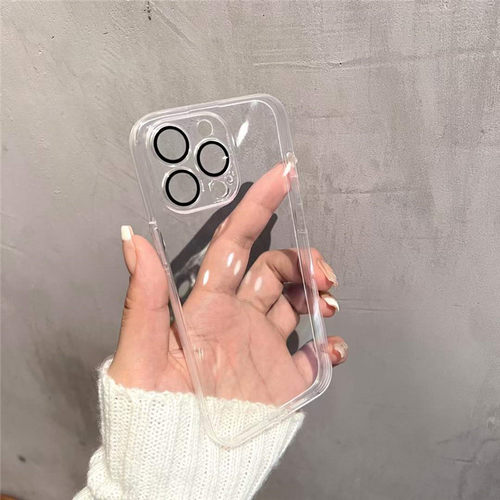 一体防尘硅胶软壳适用苹果16pro手机壳新款iphone17磁吸镜头膜12透明15pro男士14promax简约高级感保护套女13