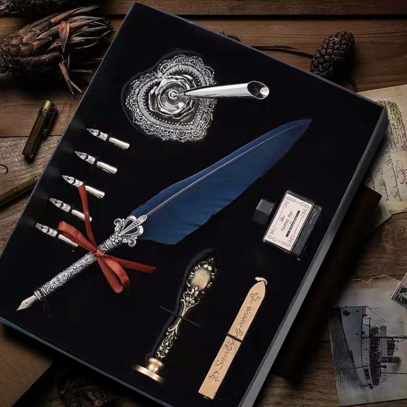 羽毛钢笔礼盒生日礼物