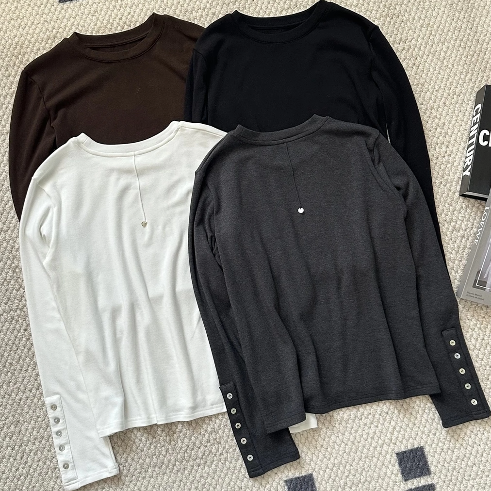 长袖T恤女2025秋季新款韩版时尚休闲后背设计打底衫洋气百搭上衣