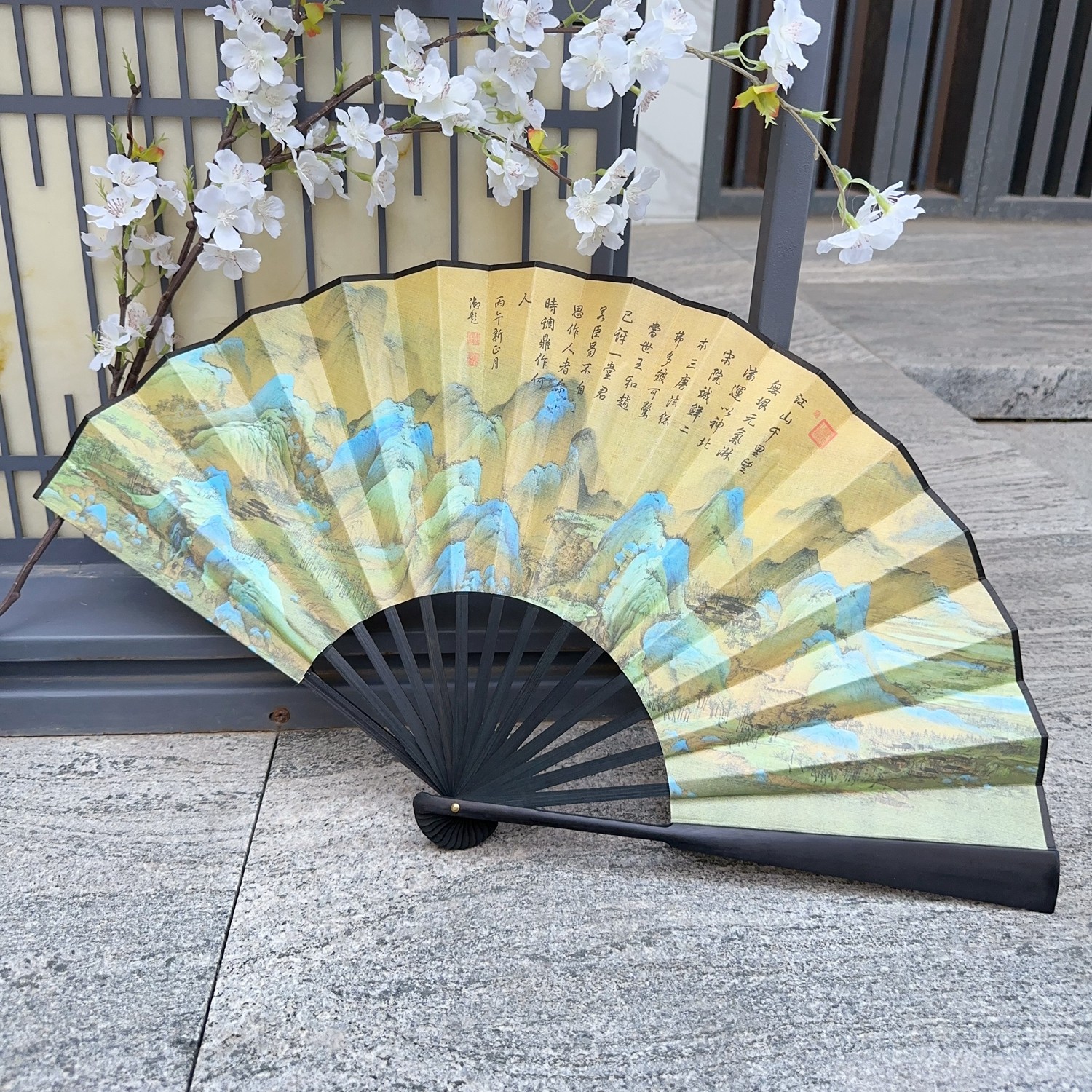 扇子10寸古风绢布一尺竹扇男士夏图片