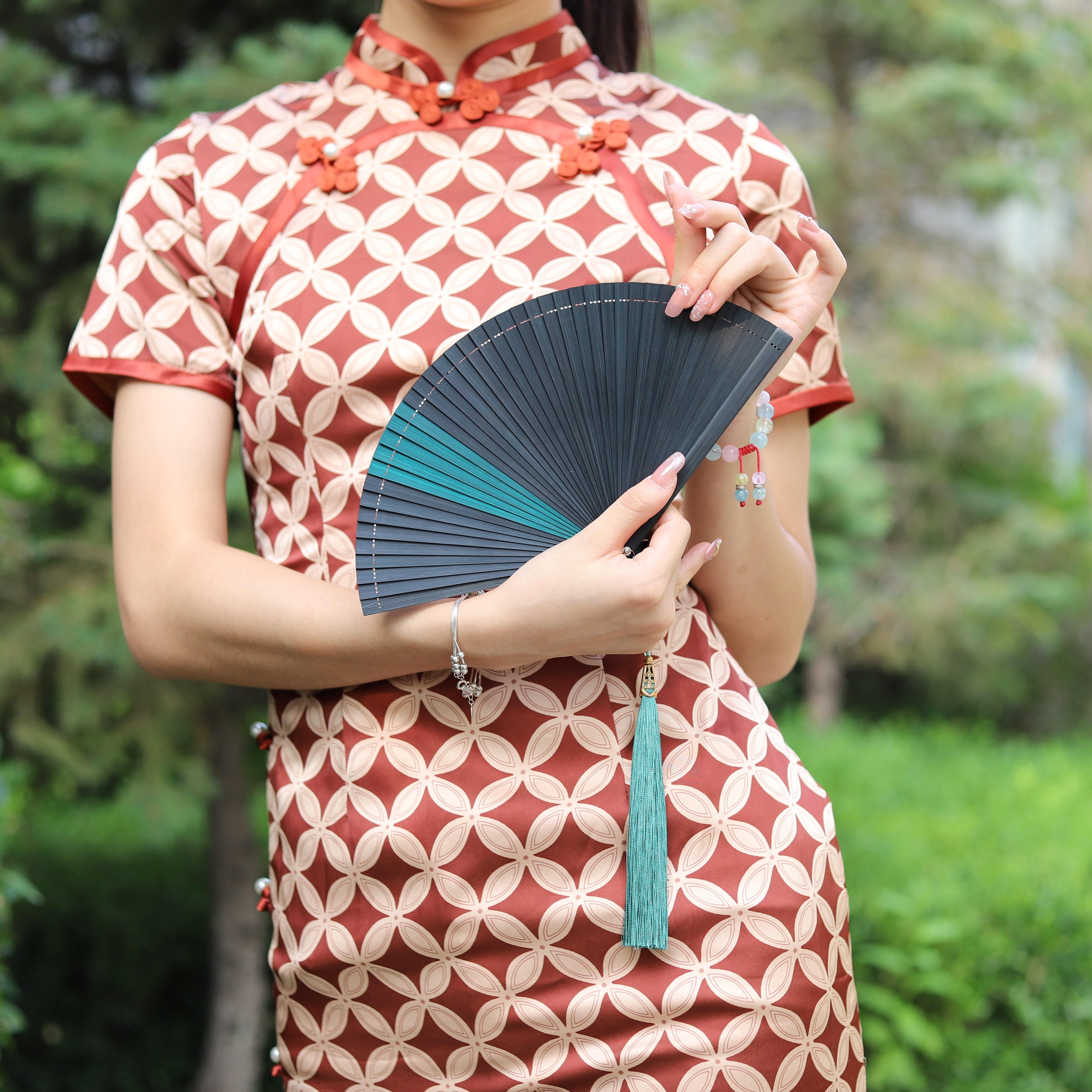 古风扇子全竹折扇中国风女小舞蹈扇夏季随身新中式折叠扇旗袍拍照