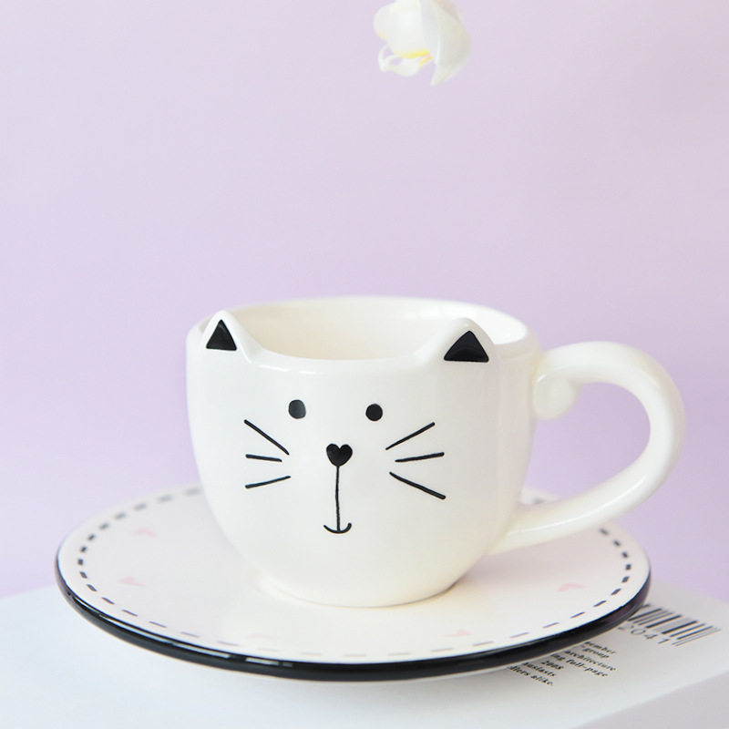 黑猫咖啡杯碟套装陶瓷餐具系列咖啡店会所整套一件