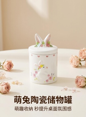 可爱北欧创意ins风兔子密封罐