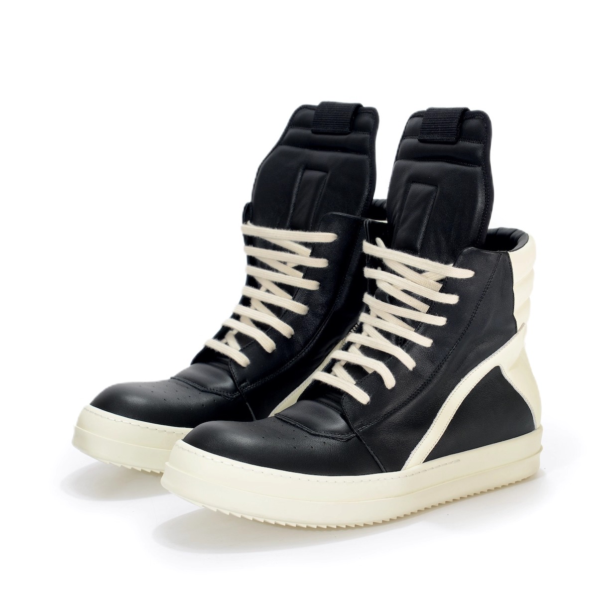 thumbnail for ROK produces the main line of owens king high-top men's shoes, classic black and white inverted triangle dark rick shoes, and casual shoes