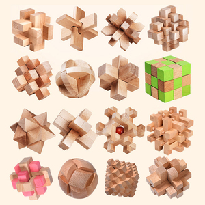 12.8元包邮  孔明锁鲁班锁 神童小子 九连环20件套