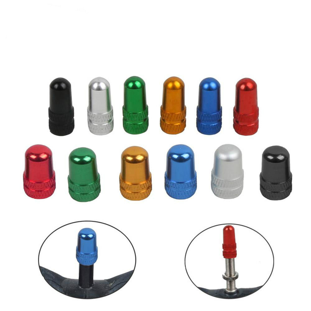 自行车多彩铝合金内胎气门气嘴帽 公路山地车轮毂防尘盖法嘴盖