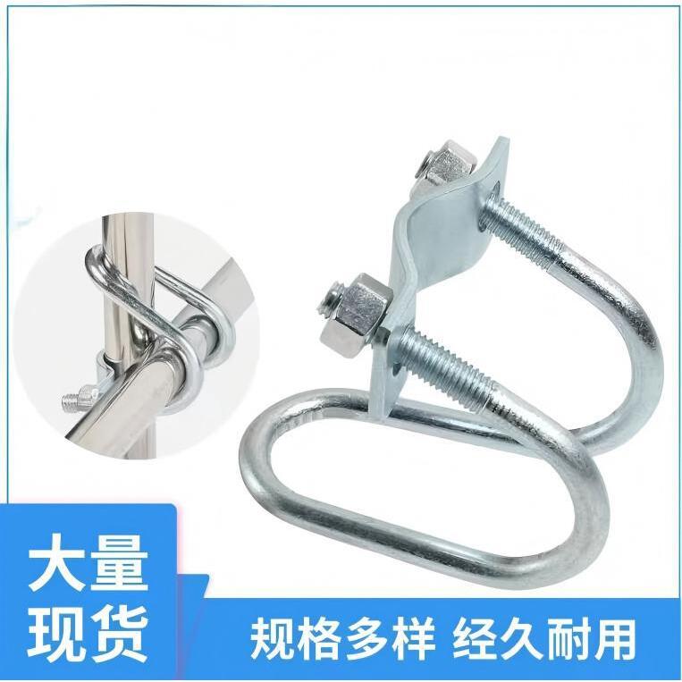 镀锌十字卡扣双U型管卡固定管子抱箍产床大棚猪场限位栏菜棚搭架图片