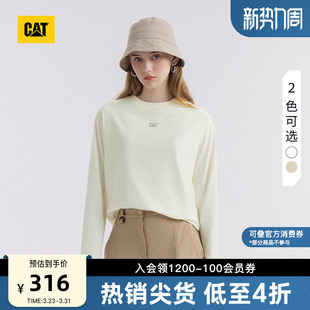 T恤商场同款 CAT卡特25夏季 女士户外复古轻机能风休闲宽松长袖
