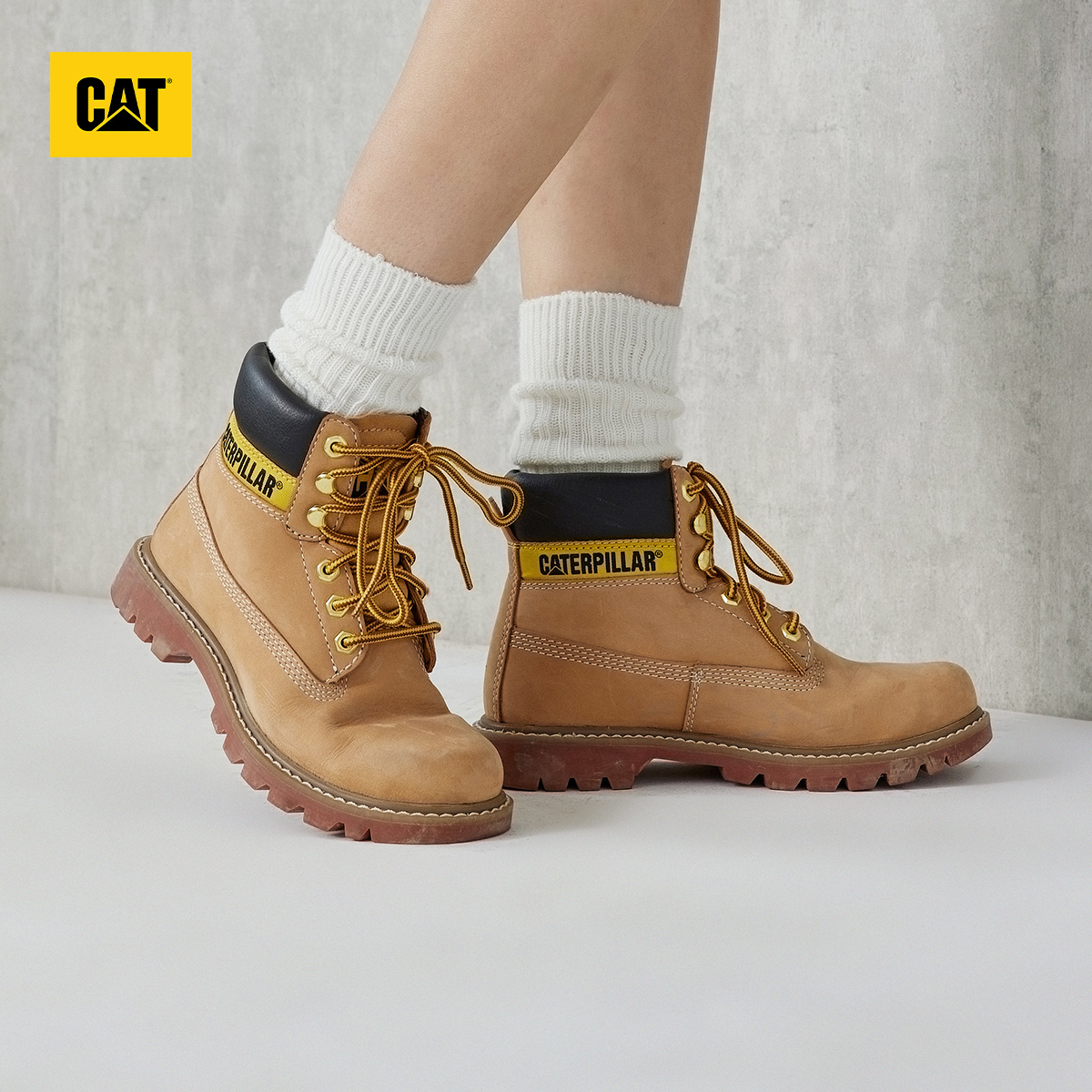 CAT卡特工装靴英伦风牛皮工装靴