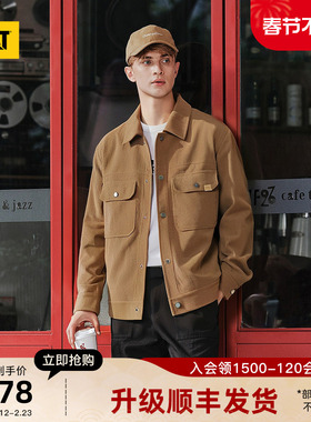 CAT卡特25秋冬新品男士户外复古翻领灯灯芯绒工装底特律夹克外套