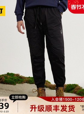 CAT卡特秋冬男士户外休闲宽松版百搭工装长裤抽绳棉质休闲裤