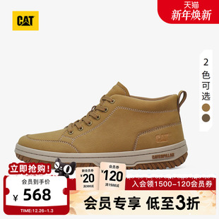 男士 通勤鞋 复古时尚 板鞋 系带户外中高帮休闲鞋 CAT卡特25秋冬新品