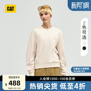 型卫衣商场同款 CAT卡特春季 女士户外立体口袋圆领宽松版