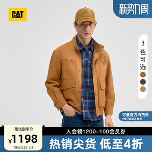 夹克外套商场同款 刺绣可立领水洗工装 男士 CAT卡特春季