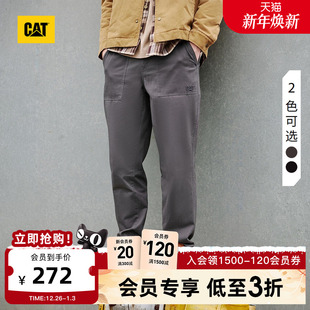 长裤 CAT卡特25秋冬新品 工装 户外复古顺色绣花基础小脚修身 男士