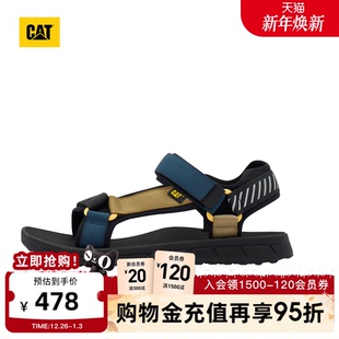 商场同款 CAT卡特25秋冬新品 风凉鞋 户外溯溪魔术贴双色工装 男士