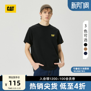 印花小LOGO短袖 户外舒适经典 T恤 男士 CAT卡特25夏季