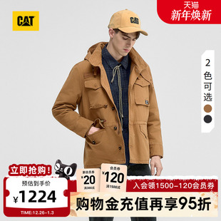 棉服商场同款 多口袋可拆卸帽子变立领工装 男士 CAT卡特25秋冬新品