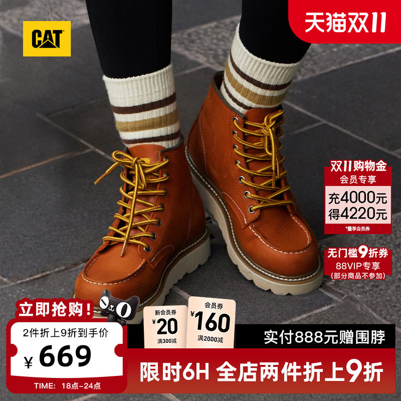 ��ɫ 36 CAT����25�ﶬŮʿ���⾭��ţƤ�߰�����ѥ����ѥ�̳�ͬ��