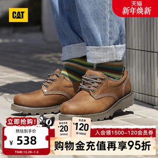 圆头德比鞋 CAT卡特秋冬新品 通勤皮鞋 低帮固特异休闲工鞋 男士