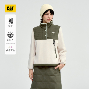 女士远红外发热保暖半开羊羔绒卫衣商场同款 CAT卡特25秋季 新品