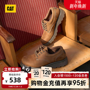 鞋 固特异工装 低帮休闲鞋 皮鞋 CAT卡特秋冬新款 圆头德比鞋 男士