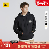 户外休闲棉质复古印花连帽卫衣套衫 CAT卡特秋冬新款 男士