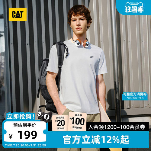 【凉感】CAT卡特26夏季新品男士复古工装吸湿速干索罗娜T恤短袖