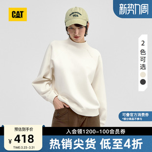 保暖卫衣商场同款 CAT卡特20春季 女士拼缝链接半高领套头式