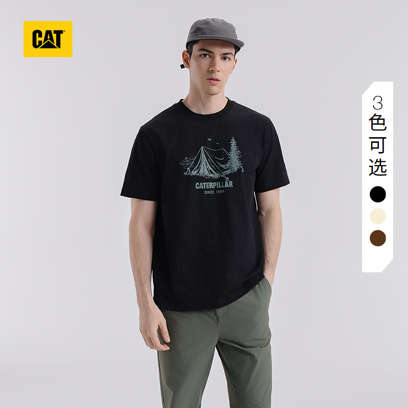 CAT卡特25夏季新品男士城市轻户外基础款落肩袖宽松T恤商场同款