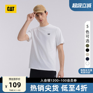 款 CAT卡特25夏季 男士 户外经典 字母T恤 宽松发泡印花基础短袖
