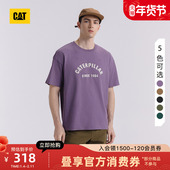 宽松T恤商场同款 CAT卡特25夏季 户外复古经典 落肩袖 新品 男士