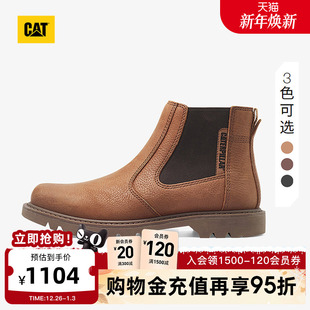 耐磨防滑牛皮中帮马丁靴切尔西商场同款 CAT卡特25秋冬新品 男士
