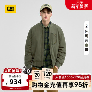 飞行夹克棉服商场同款 CAT卡特25秋冬新品 风短款 百搭户外工装 男士