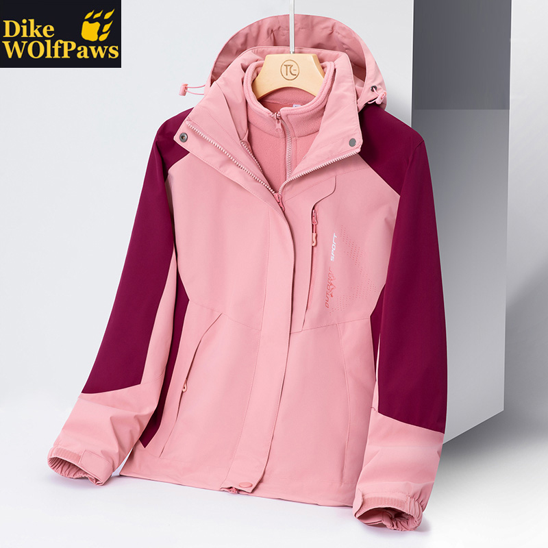 冲锋衣女2025新款三合一小个子户外防水防风秋冬外套情侣登山服男