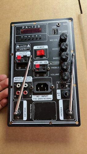 12伏蓝牙户外拉杆音箱功放板面板尺寸138×225mm单声道50瓦